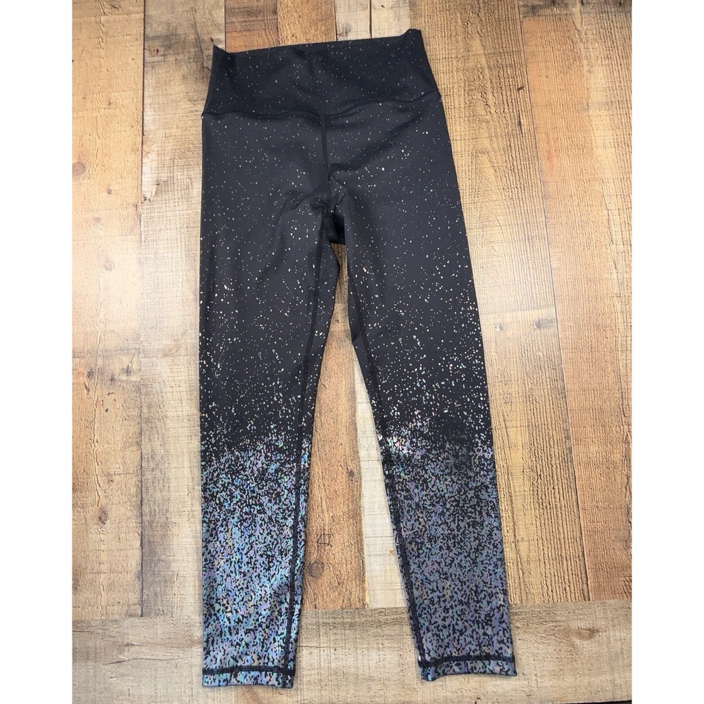 ZYIA Active Women's Leggings Size 8-10 Black Multicolor Speckled Athletic Pants